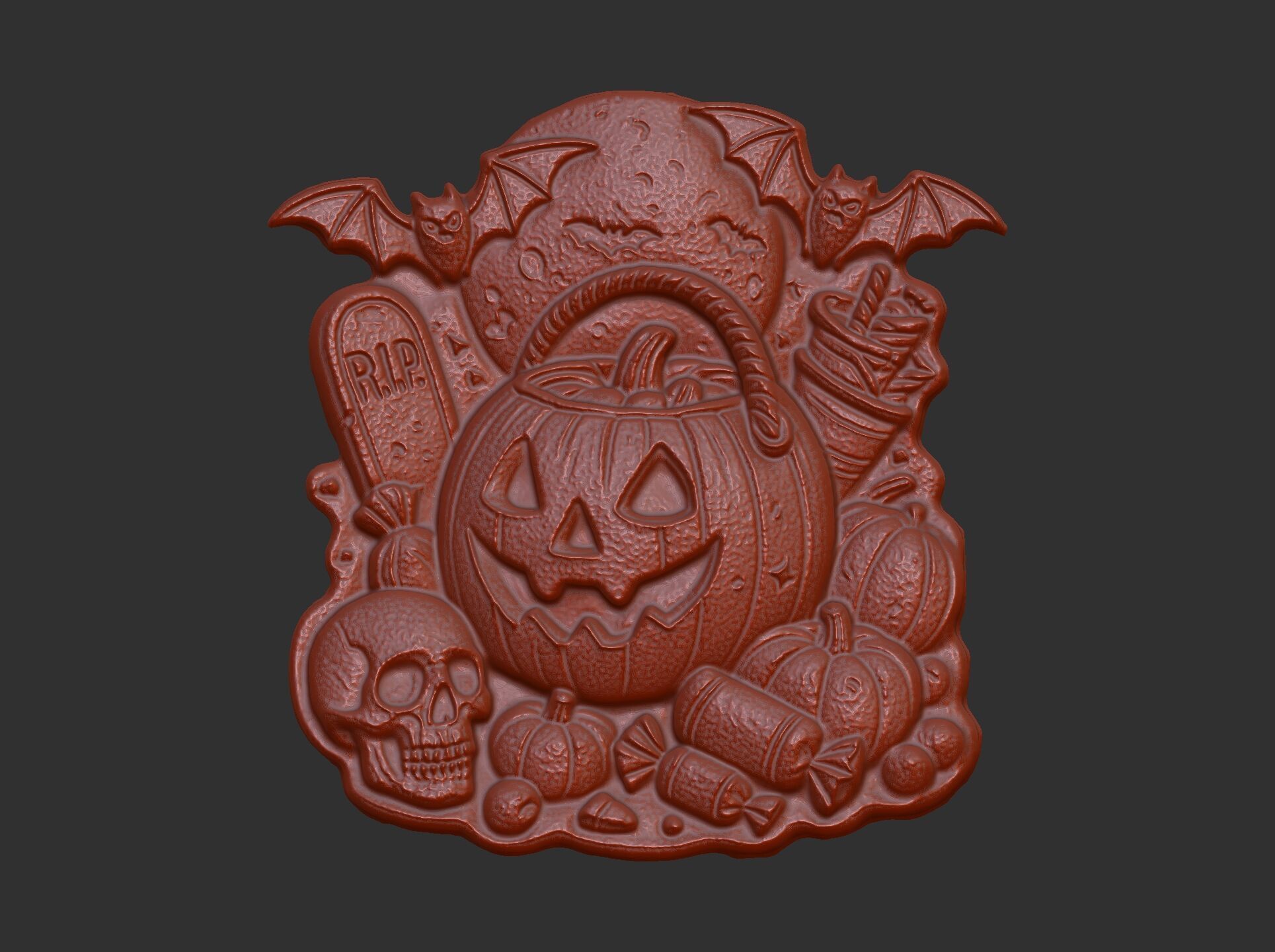 hallowen candypumpkin decor cnc model 3D print model_5