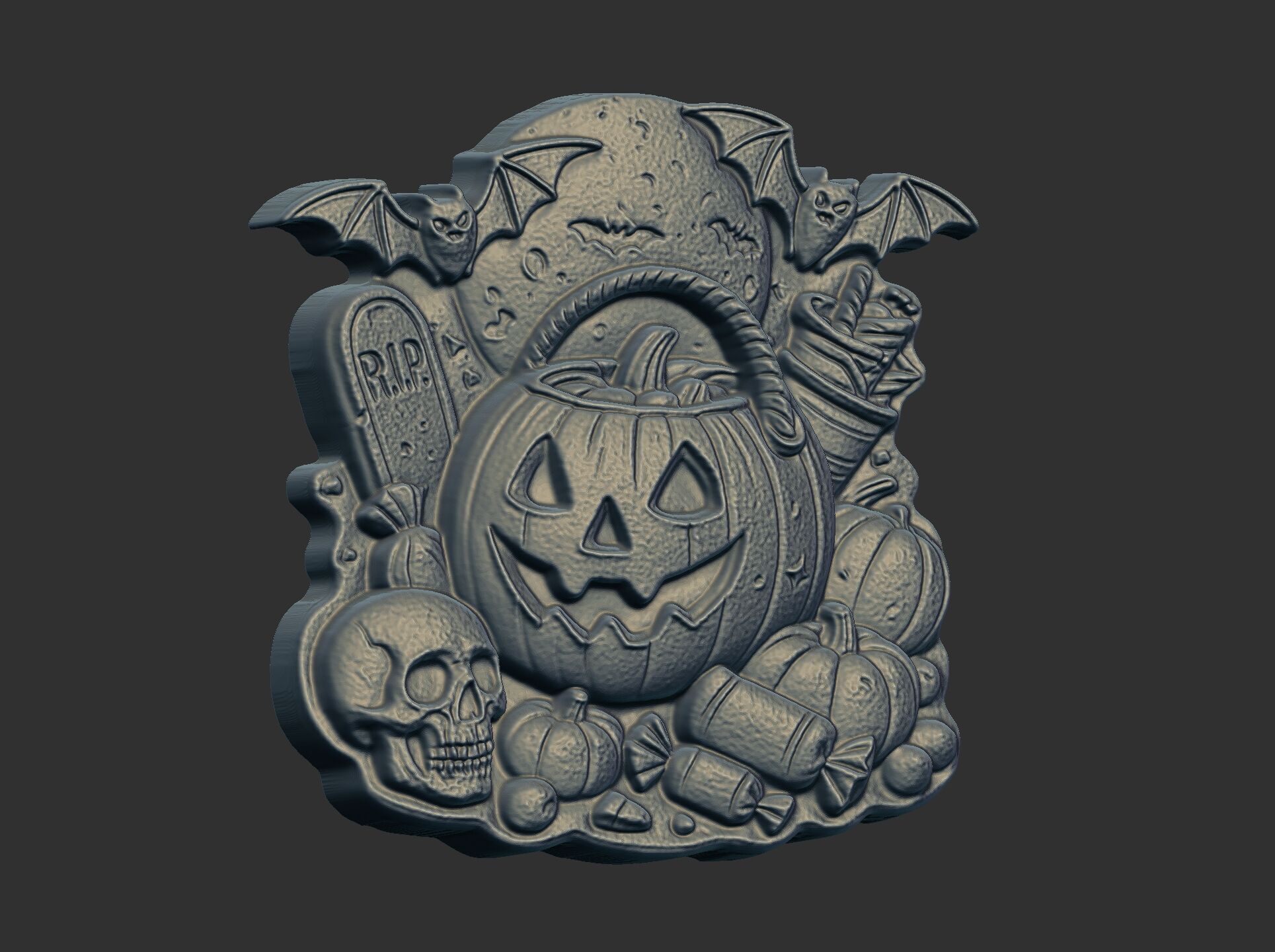 hallowen candypumpkin decor cnc model 3D print model_1
