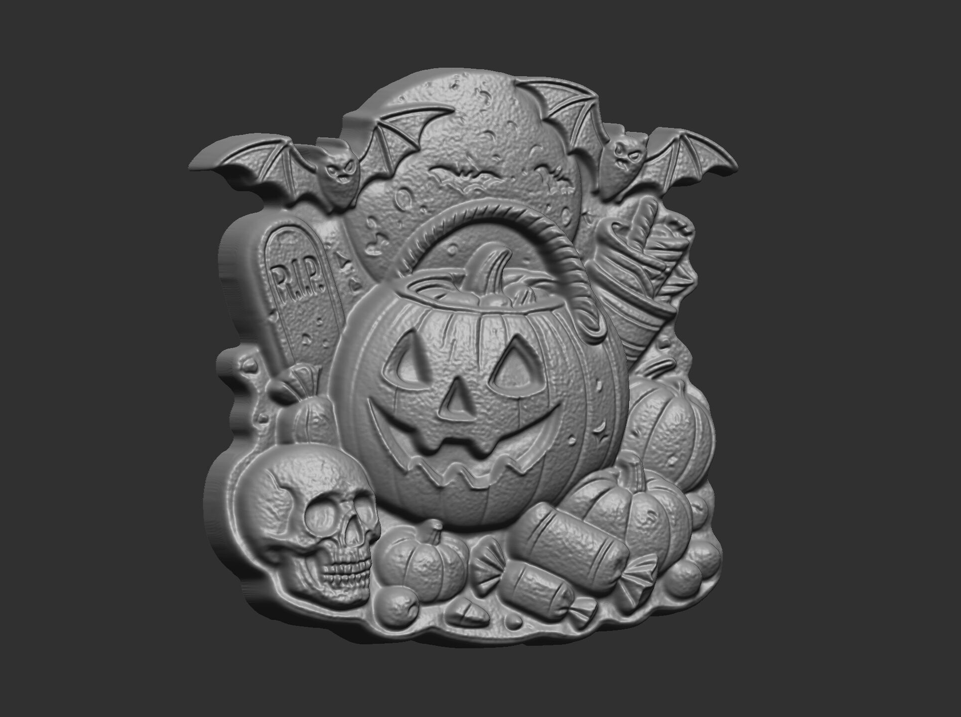 hallowen candypumpkin decor cnc model 3D print model_10