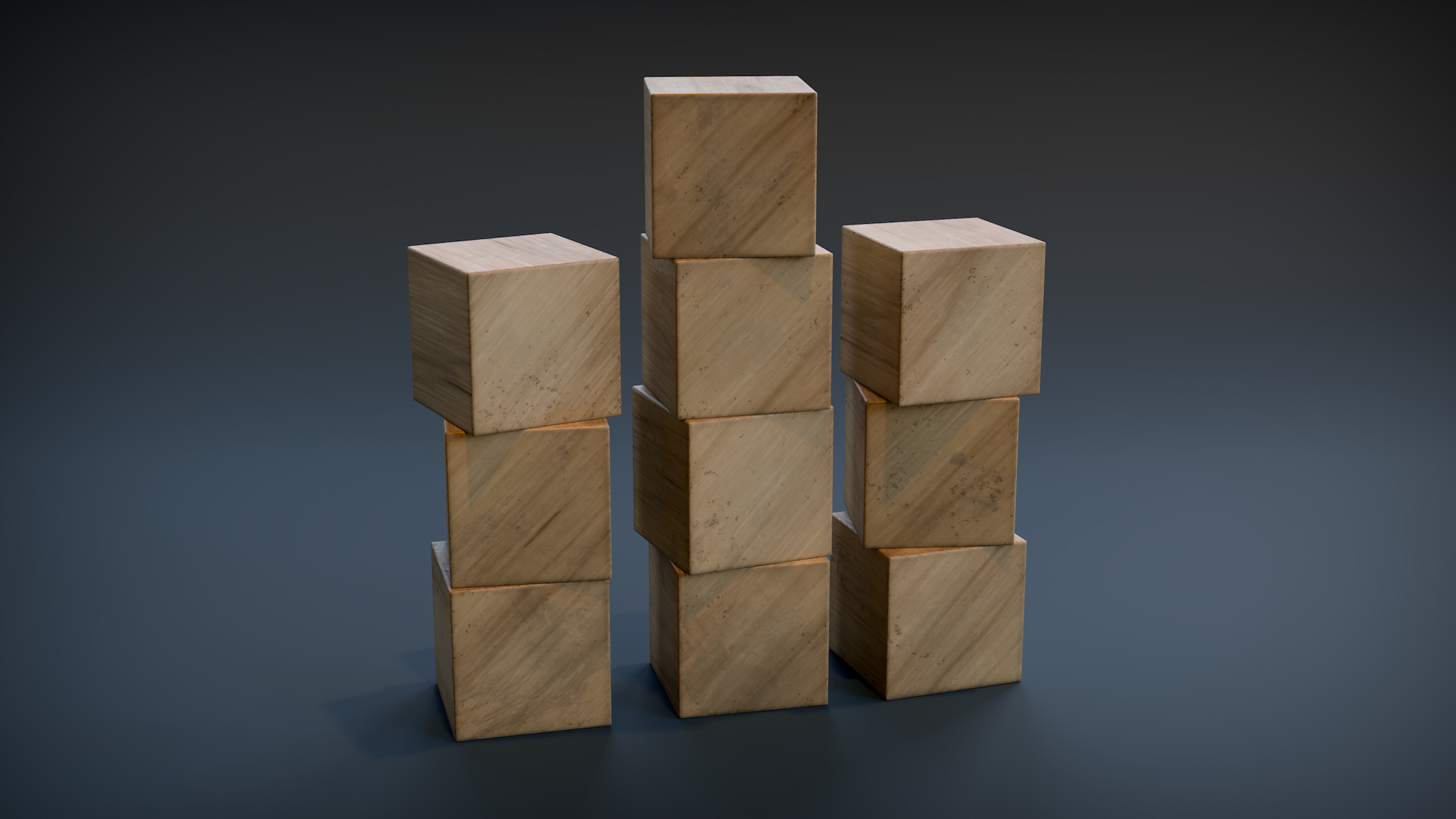 123 Number Blocks Low-poly 3D model_2