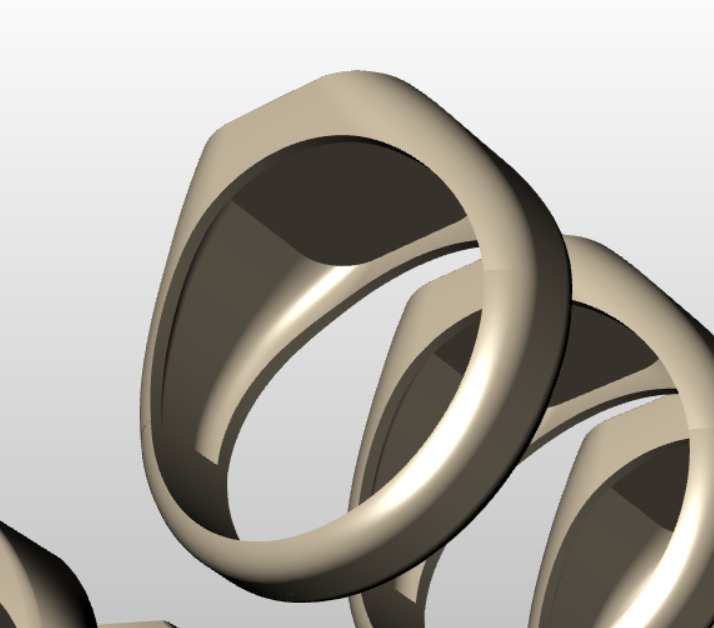 Triangle Square Hexagon SignetRing Collection 3Models in 8Sizes  3D print model_7