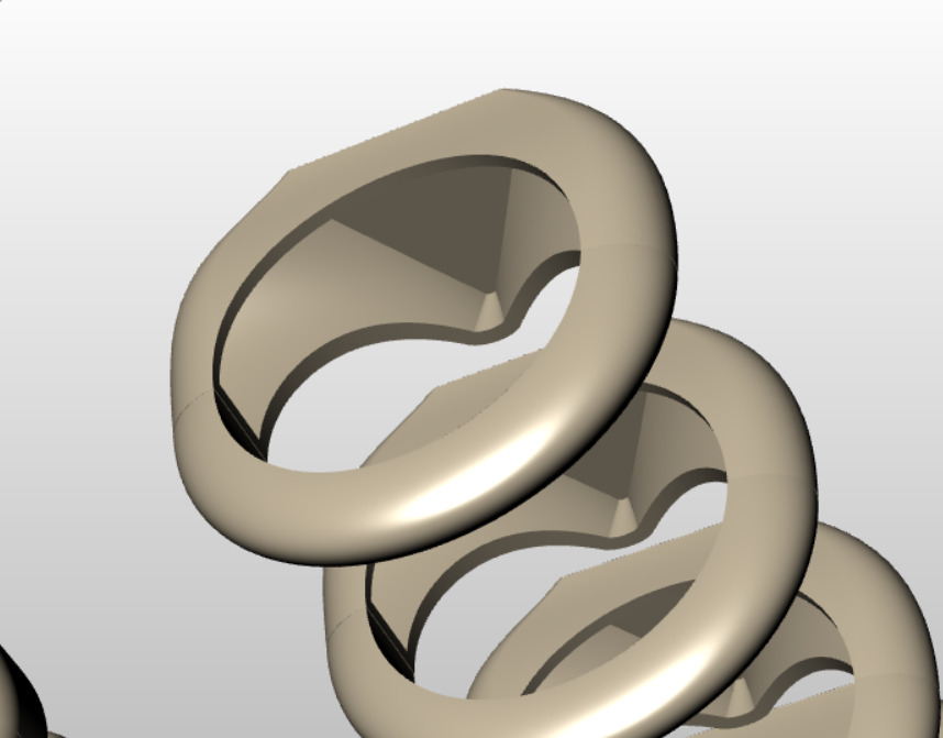 Triangle Square Hexagon SignetRing Collection 3Models in 8Sizes  3D print model_5