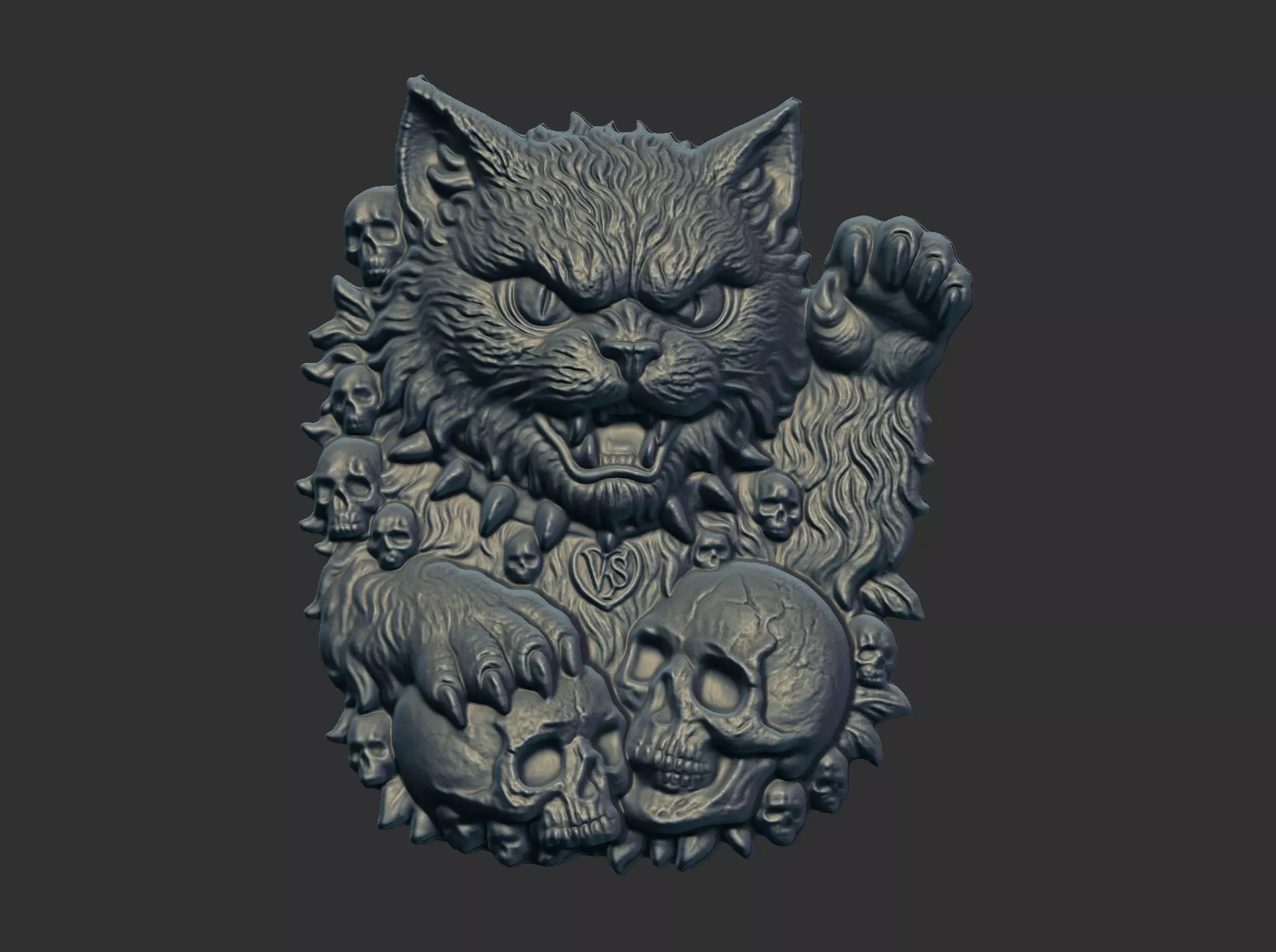 cat with skeleton cnc model 3D print model
