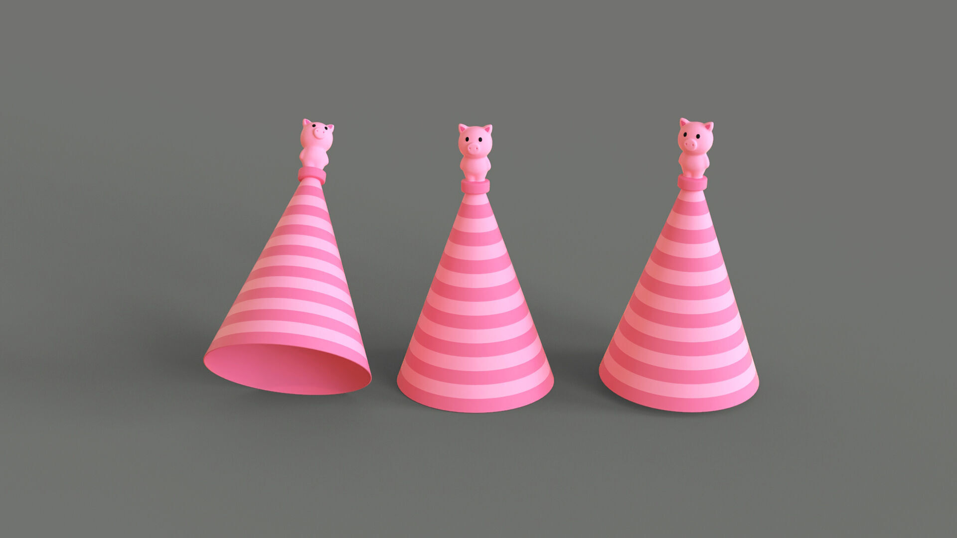 Birthday Hat - Colorful Party Decoration Prop 03 Low-poly 3D model_2