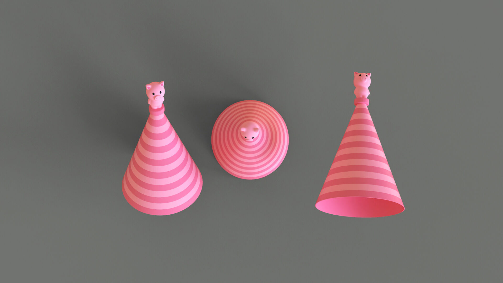 Birthday Hat - Colorful Party Decoration Prop 03 Low-poly 3D model_3