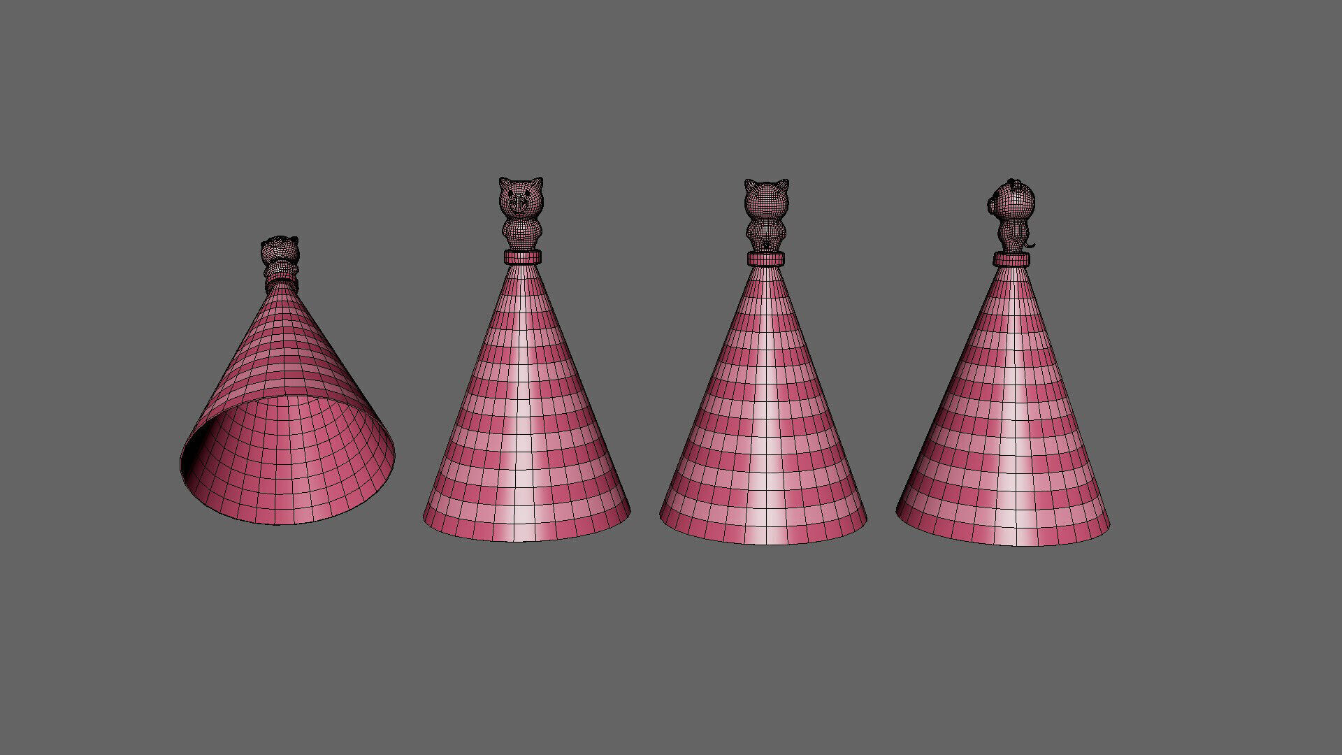 Birthday Hat - Colorful Party Decoration Prop 03 Low-poly 3D model_7