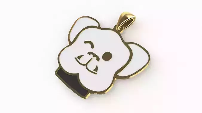 Elephant Character Enamel Pendant 3D model Texture