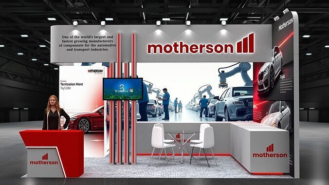 2 Side open Exhibition Stall Design 3D model