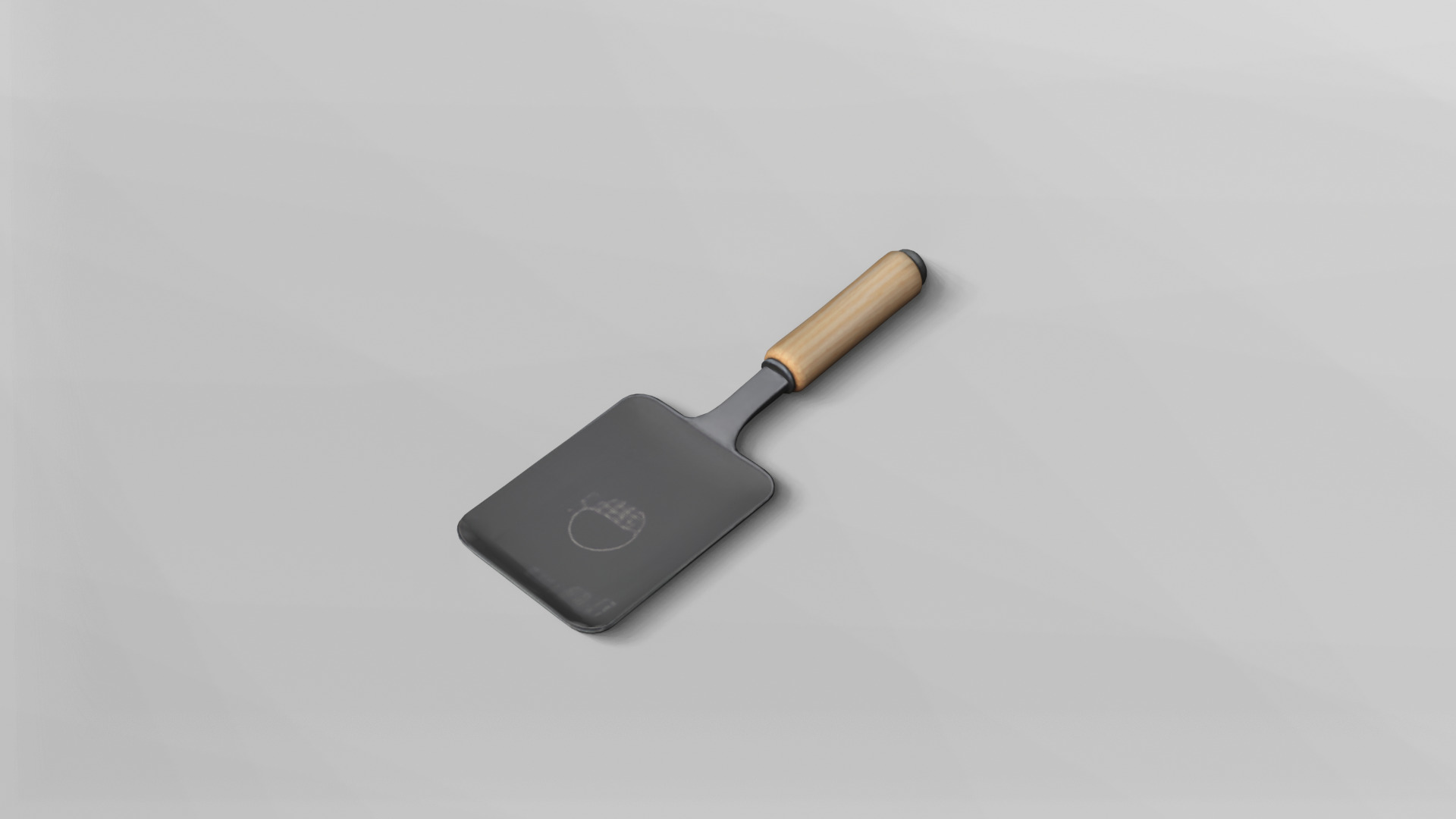 3D Model of a Kitchen Spatula with Wooden Handle 3D model_4