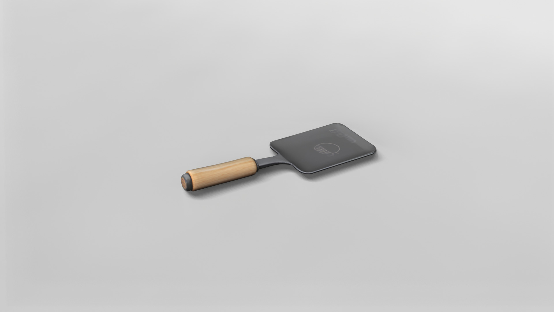 3D Model of a Kitchen Spatula with Wooden Handle 3D model_2