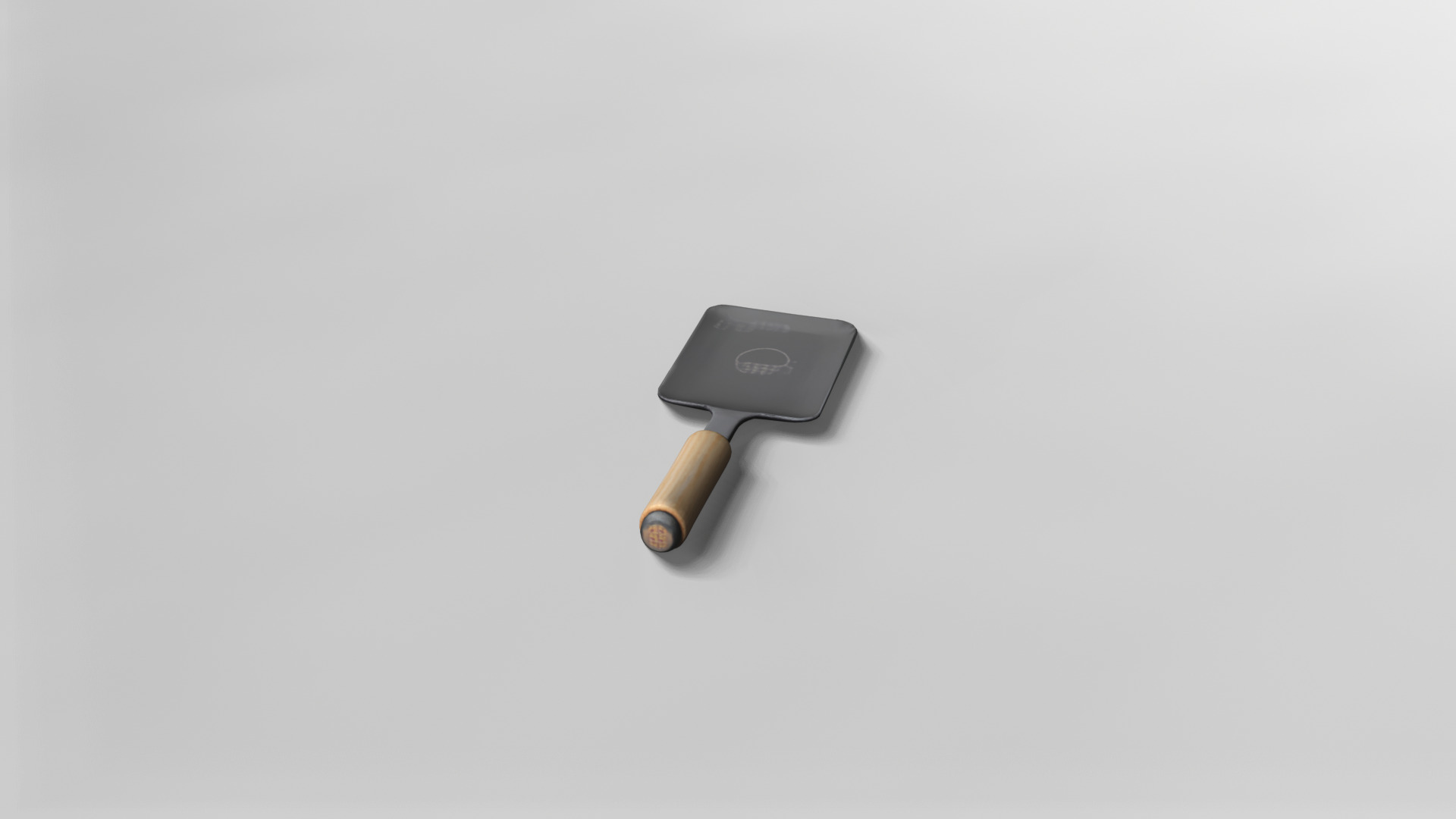 3D Model of a Kitchen Spatula with Wooden Handle 3D model_1