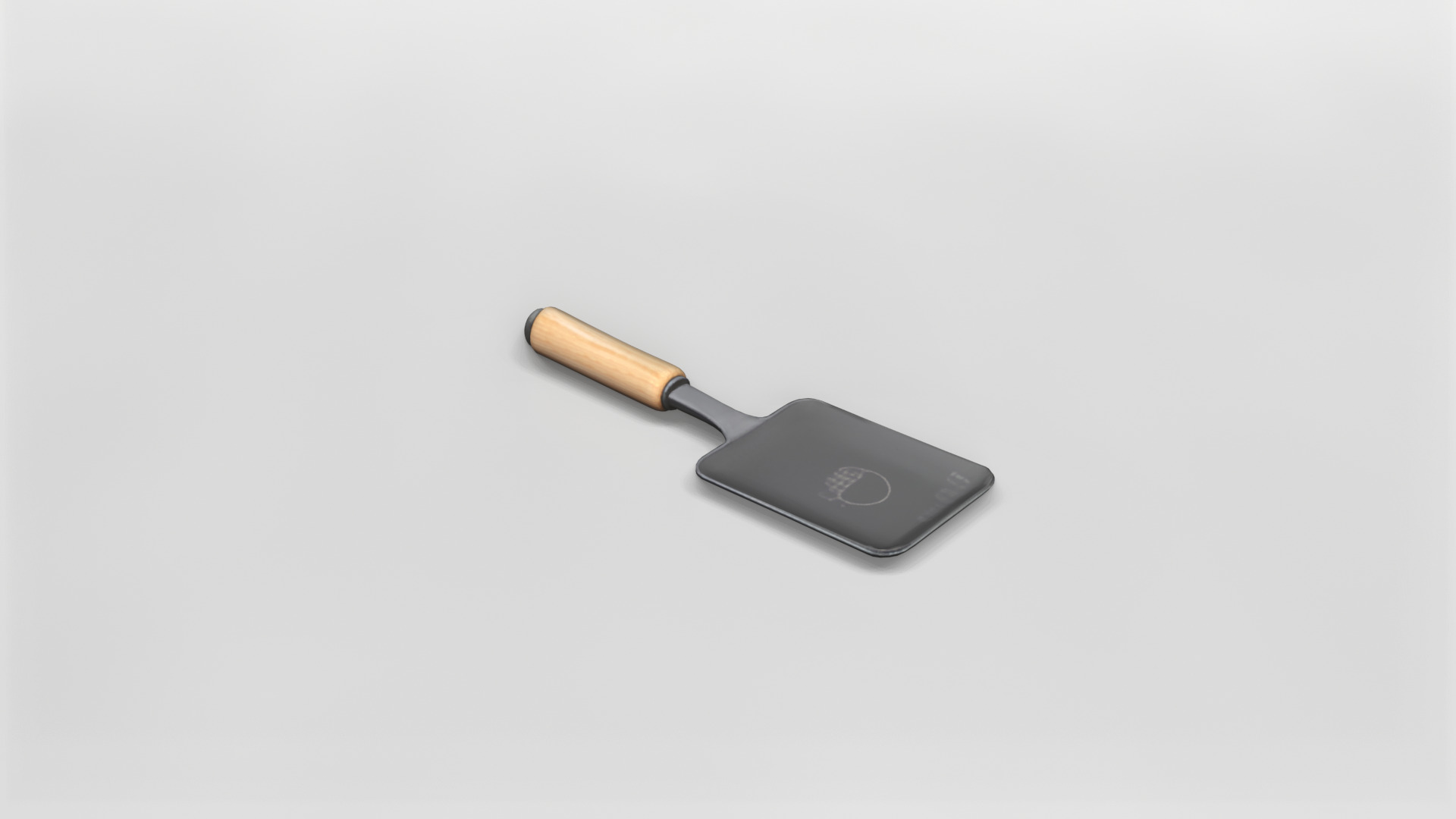 3D Model of a Kitchen Spatula with Wooden Handle 3D model_3