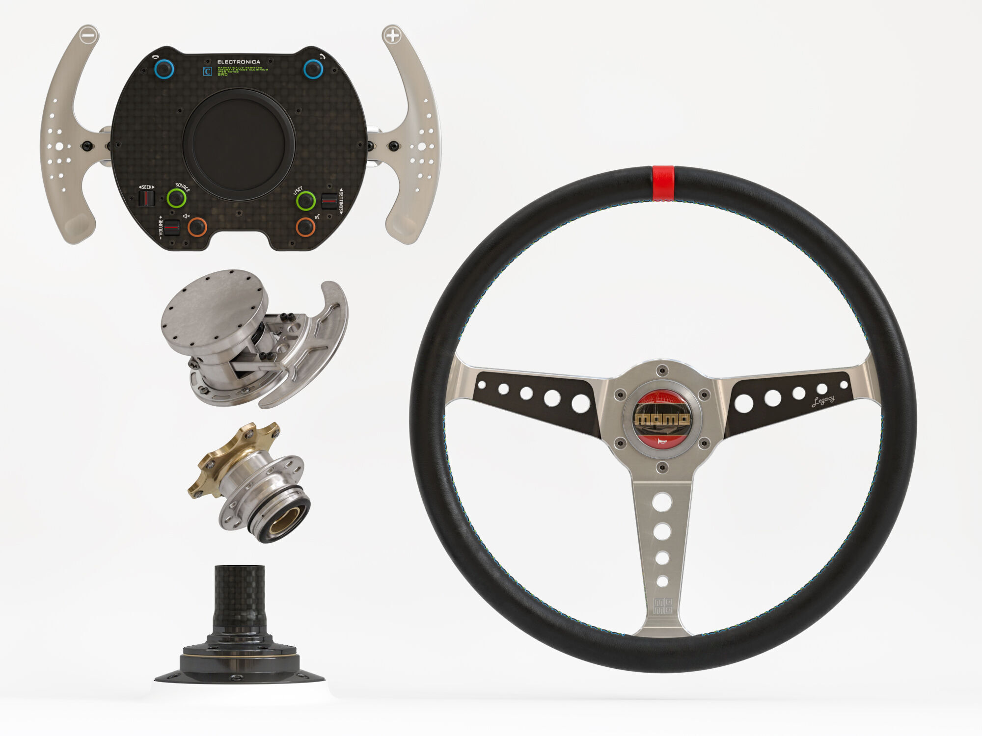MOMO Steering Wheel 3D model_2