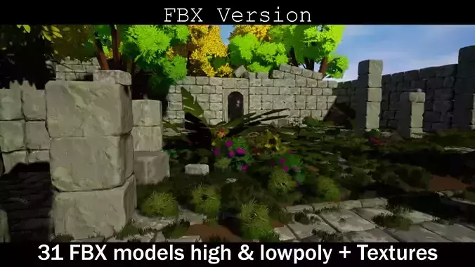 Stylized Stone Pack FBX Texture High And Low Poly Models 