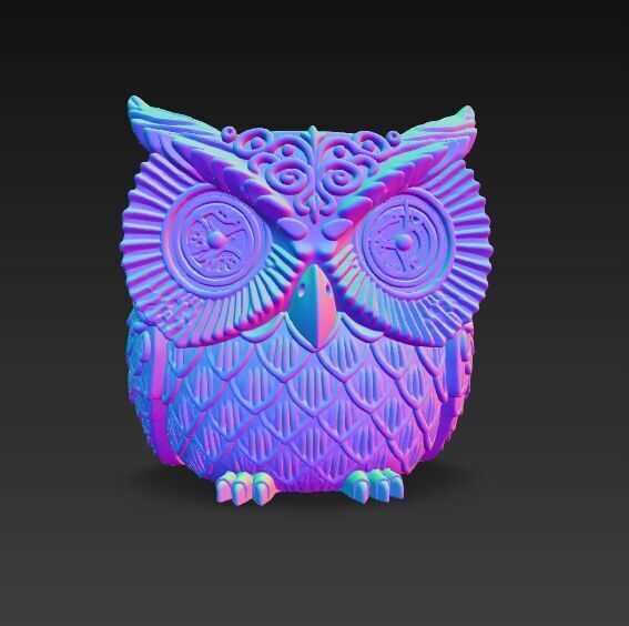 Steampunk Owl Planter 3D model_22