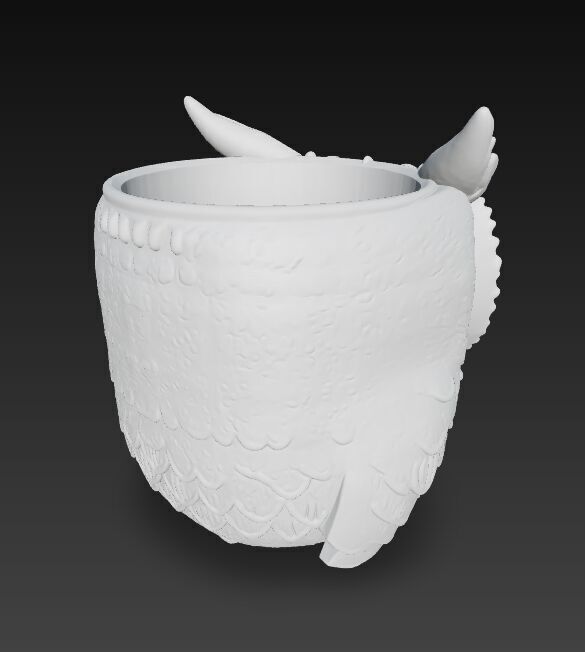 Steampunk Owl Planter 3D model_24