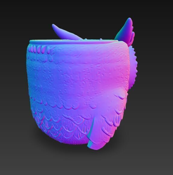 Steampunk Owl Planter 3D model_17