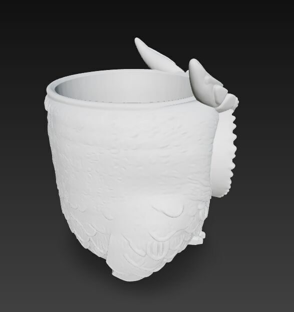 Steampunk Owl Planter 3D model_16