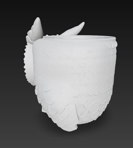 Steampunk Owl Planter 3D model_27