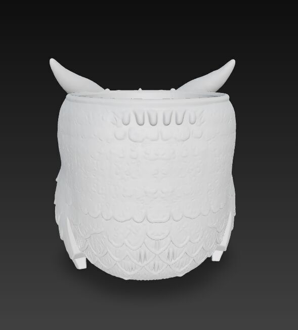 Steampunk Owl Planter 3D model_26