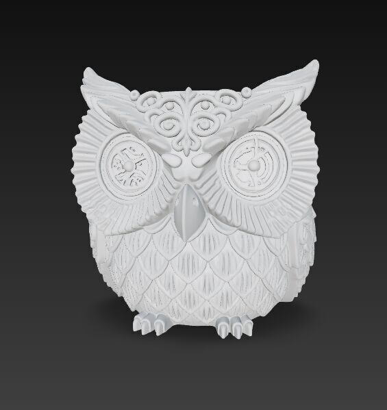 Steampunk Owl Planter 3D model_12
