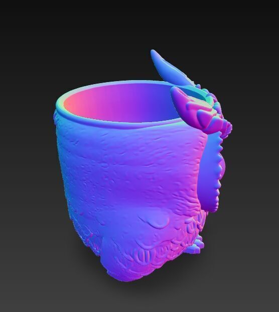 Steampunk Owl Planter 3D model_15