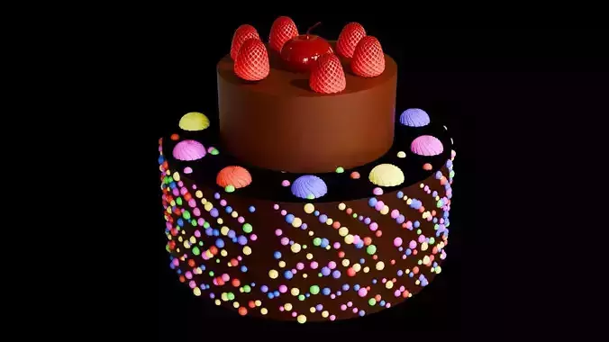 Strawberry and chocolate  cake