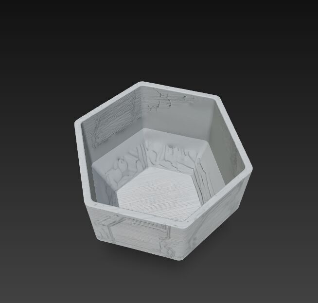 Futuristic Circuit Board Planter 3D model_1