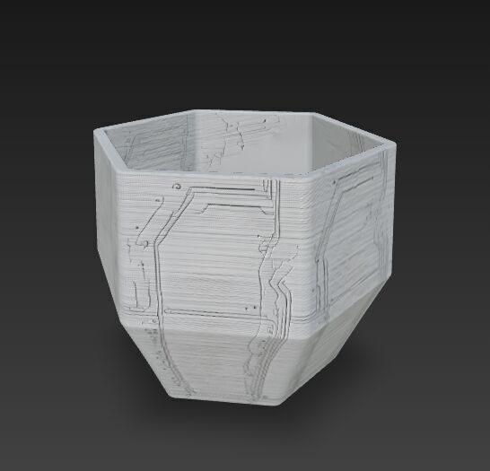 Futuristic Circuit Board Planter 3D model_3