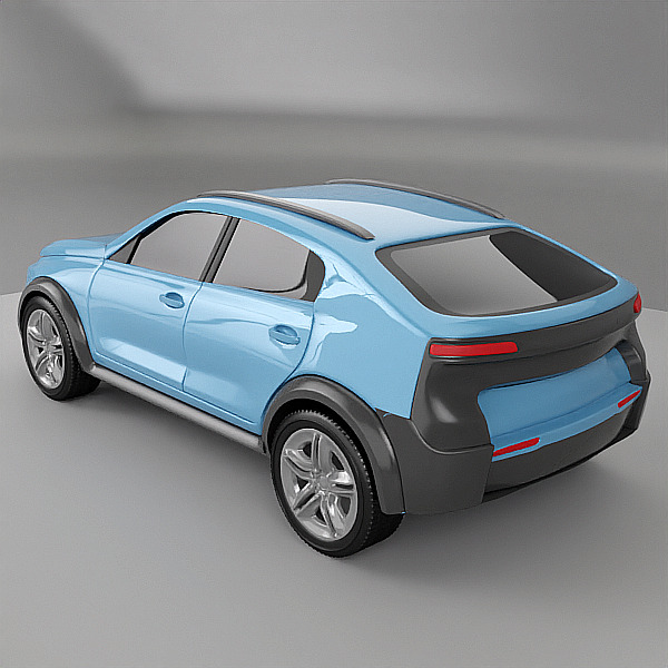 Generic crossover concept vehicle 3D model_2