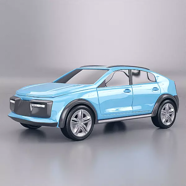 Generic crossover concept vehicle 3D model_0