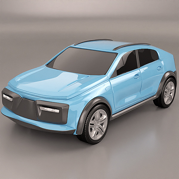 Generic crossover concept vehicle 3D model_1