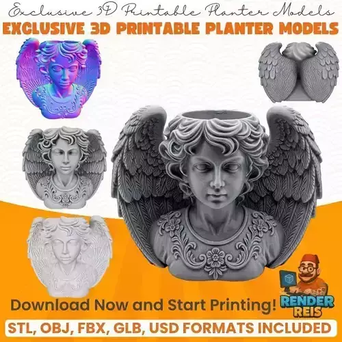 Angel Bust Planter 3D model
