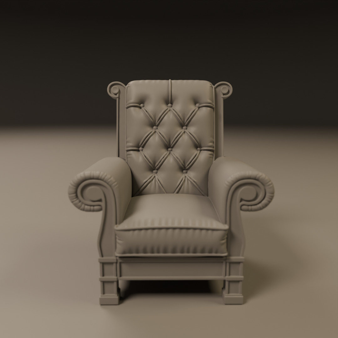 armchair 3D print model_8