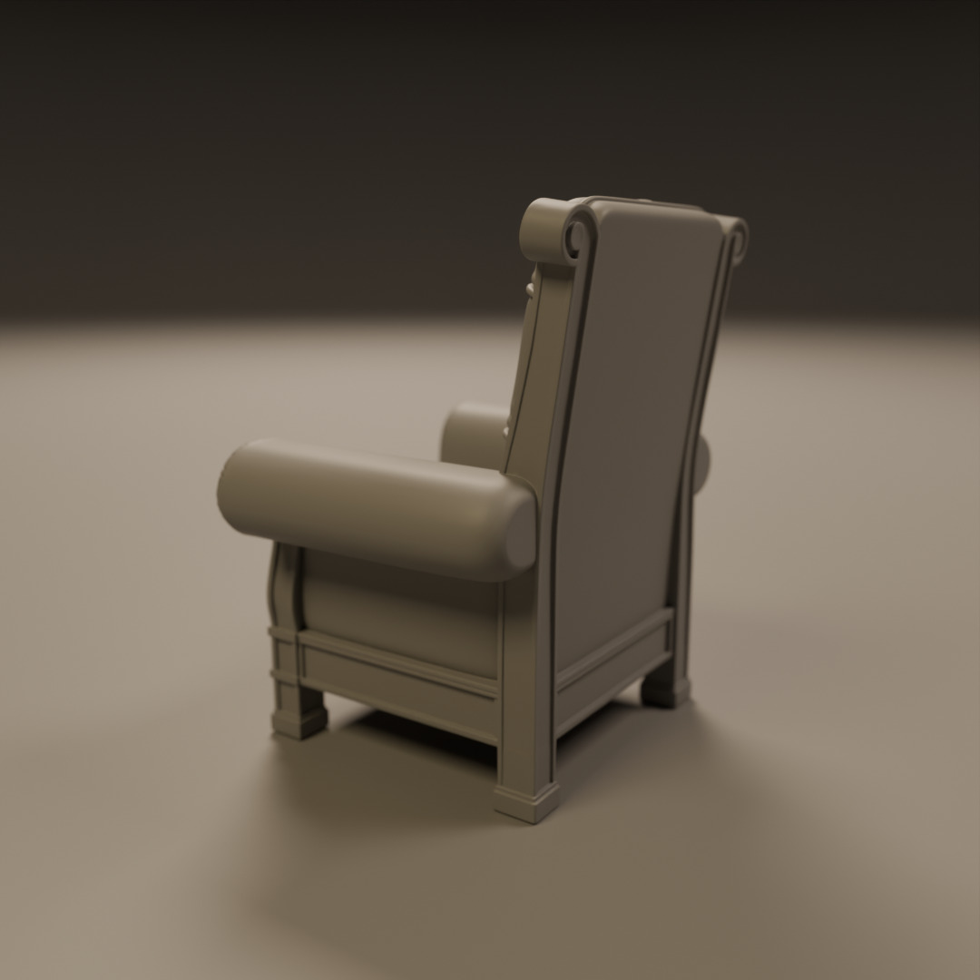 armchair 3D print model_7
