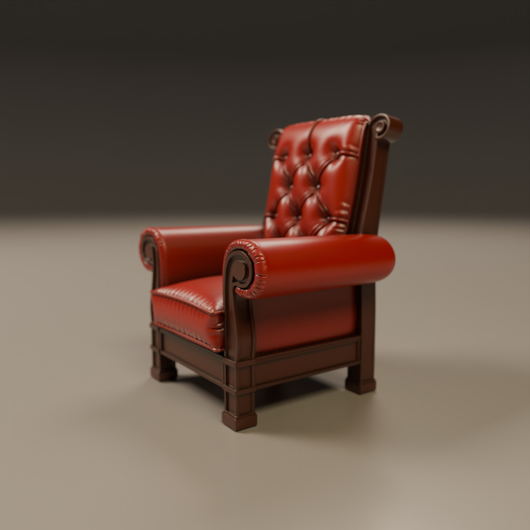 armchair 3D print model_13