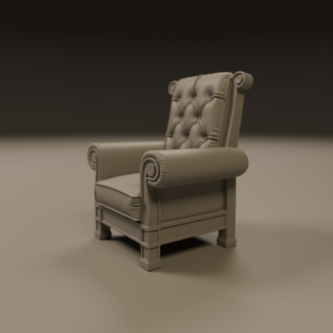 armchair 3D print model_5