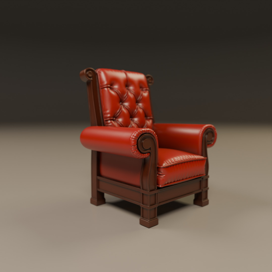 armchair 3D print model_12