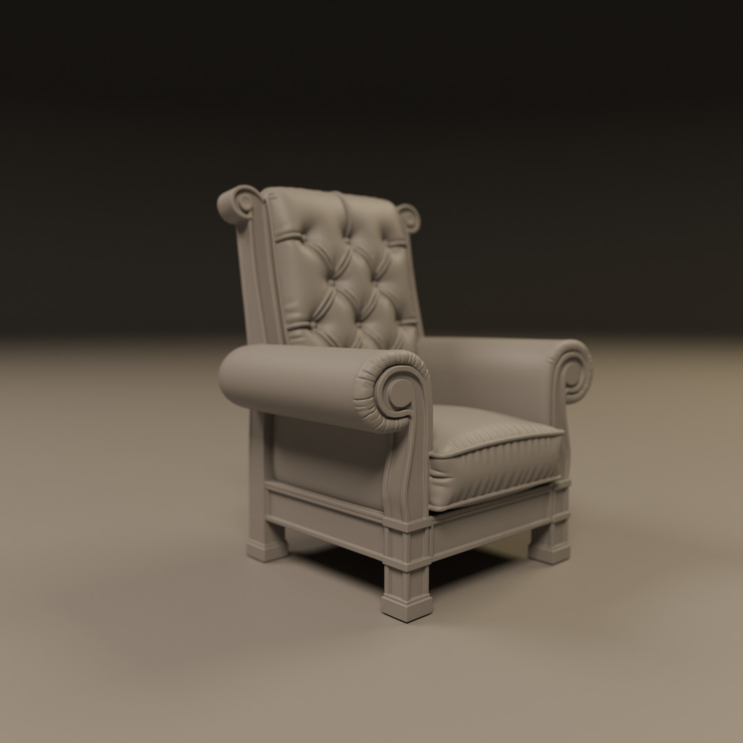 armchair 3D print model_4