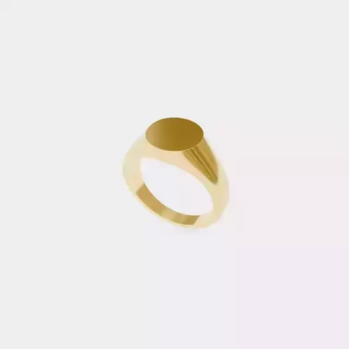 10mm Round Signet Smooth and Engraveable Ring 3d Model  3D print model