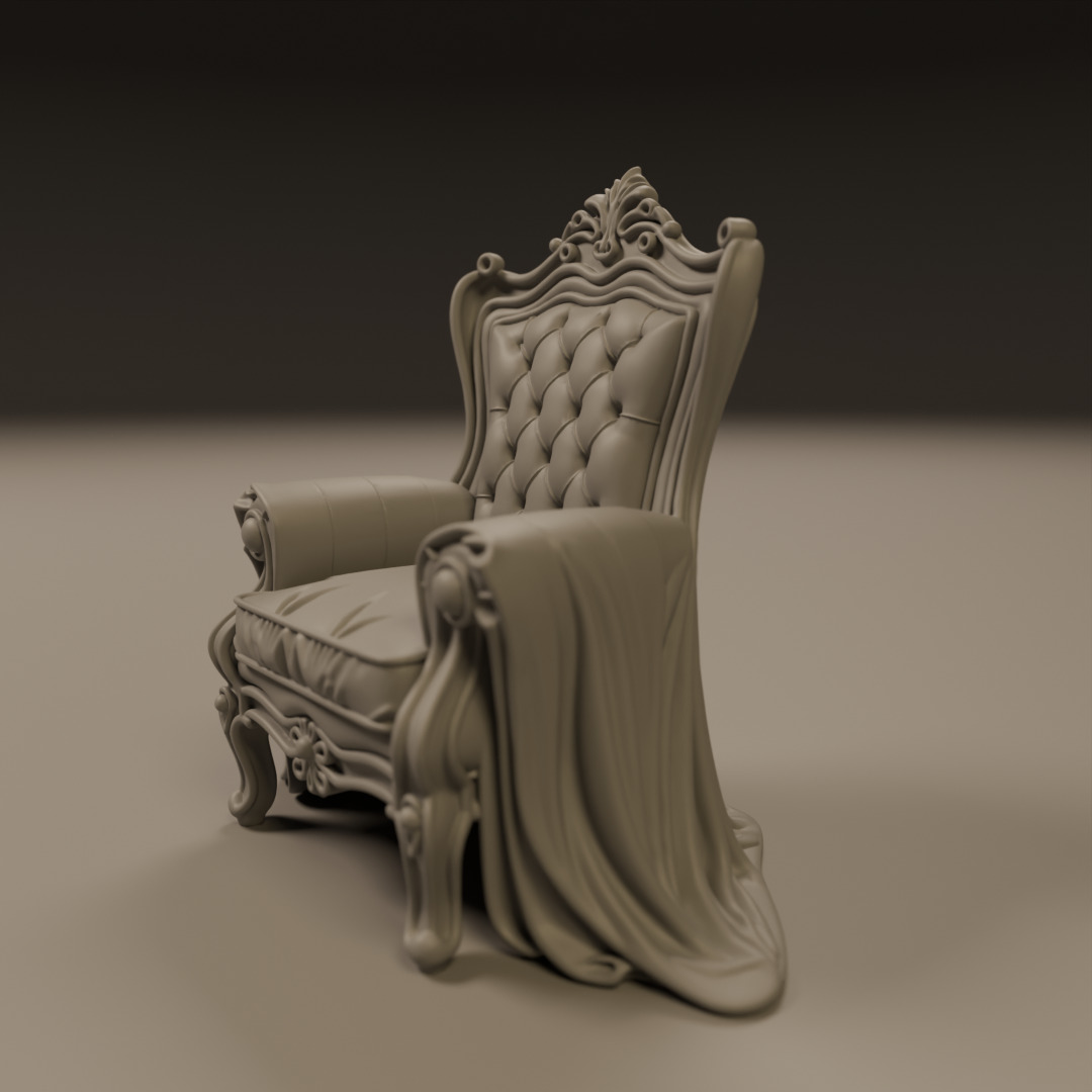 armchair 3D print model_5