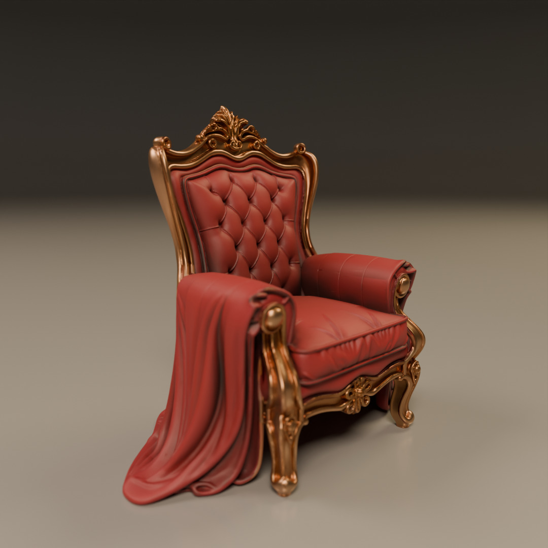 armchair 3D print model_12