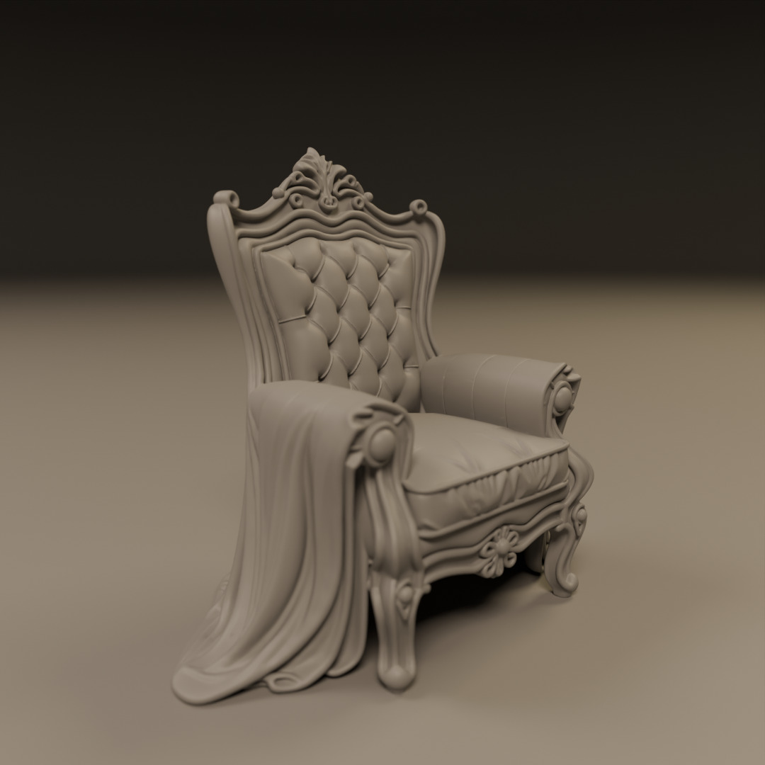 armchair 3D print model_4