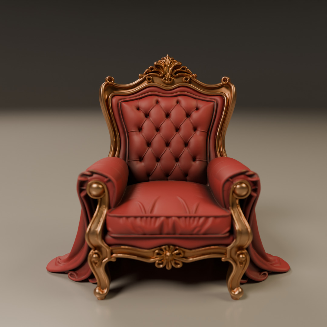armchair 3D print model_16
