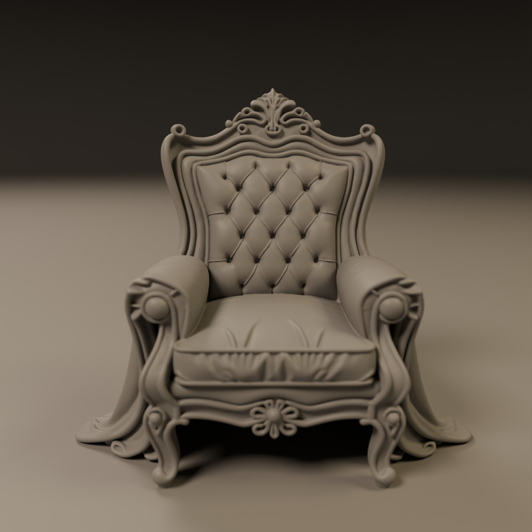 armchair 3D print model_8