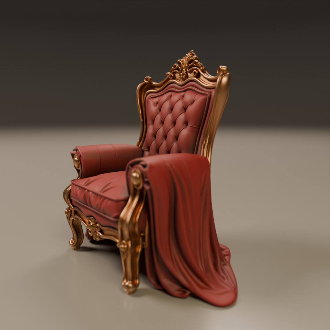 armchair 3D print model_13