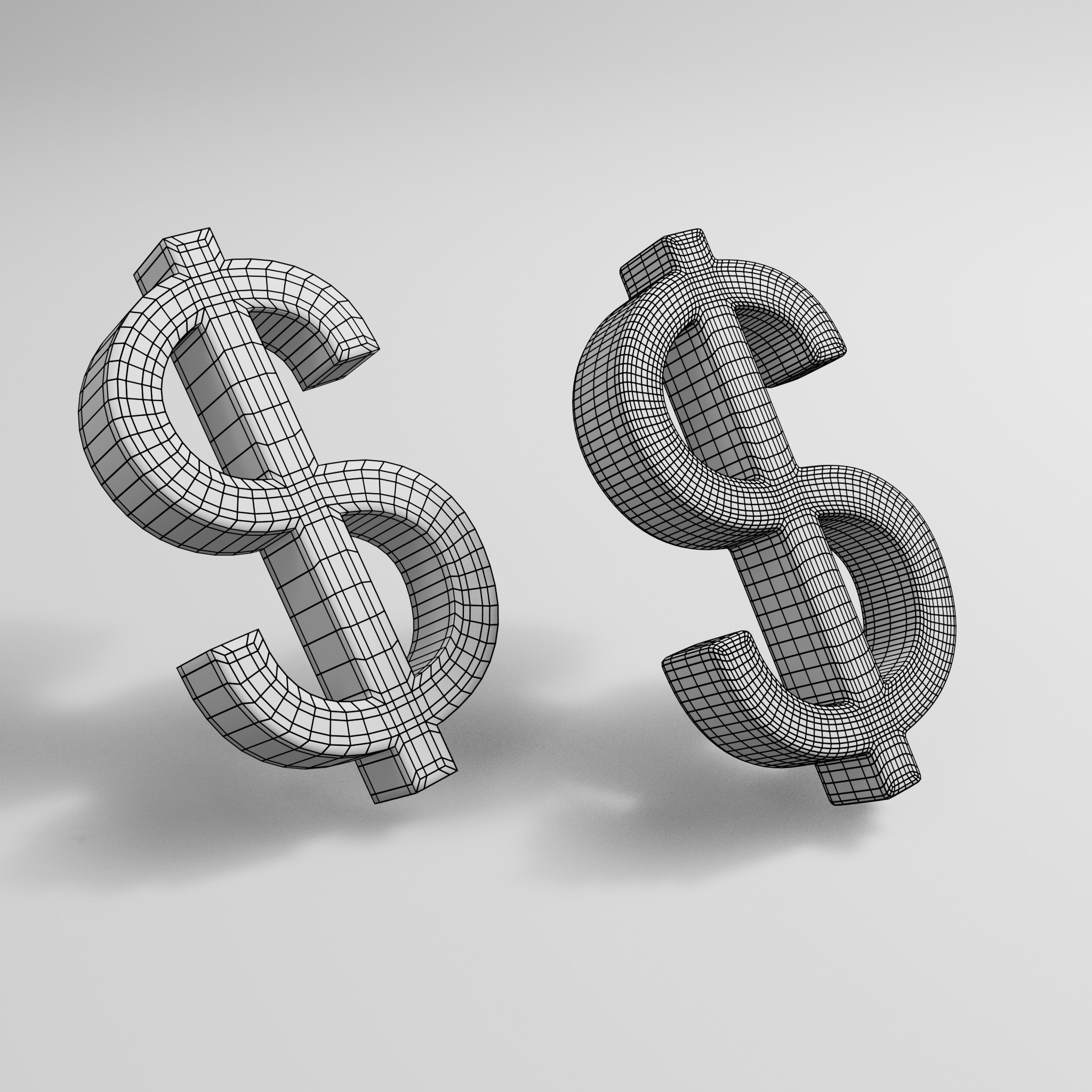 Dollar Currency Symbol 3D model_6