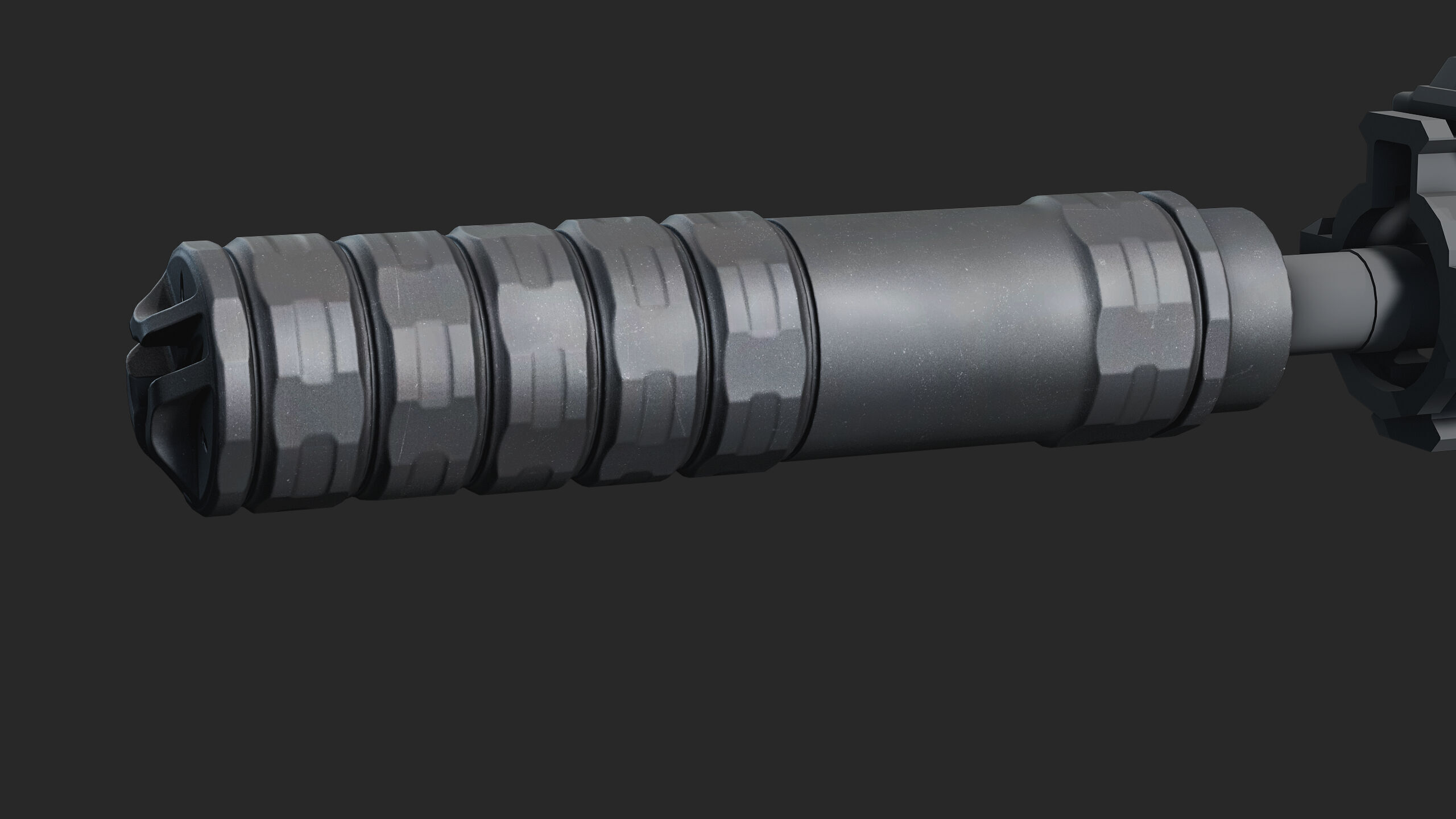 JK Armament 155 GOAT HF 556 suppressor and War Eagle flash hider Low-poly 3D model_3
