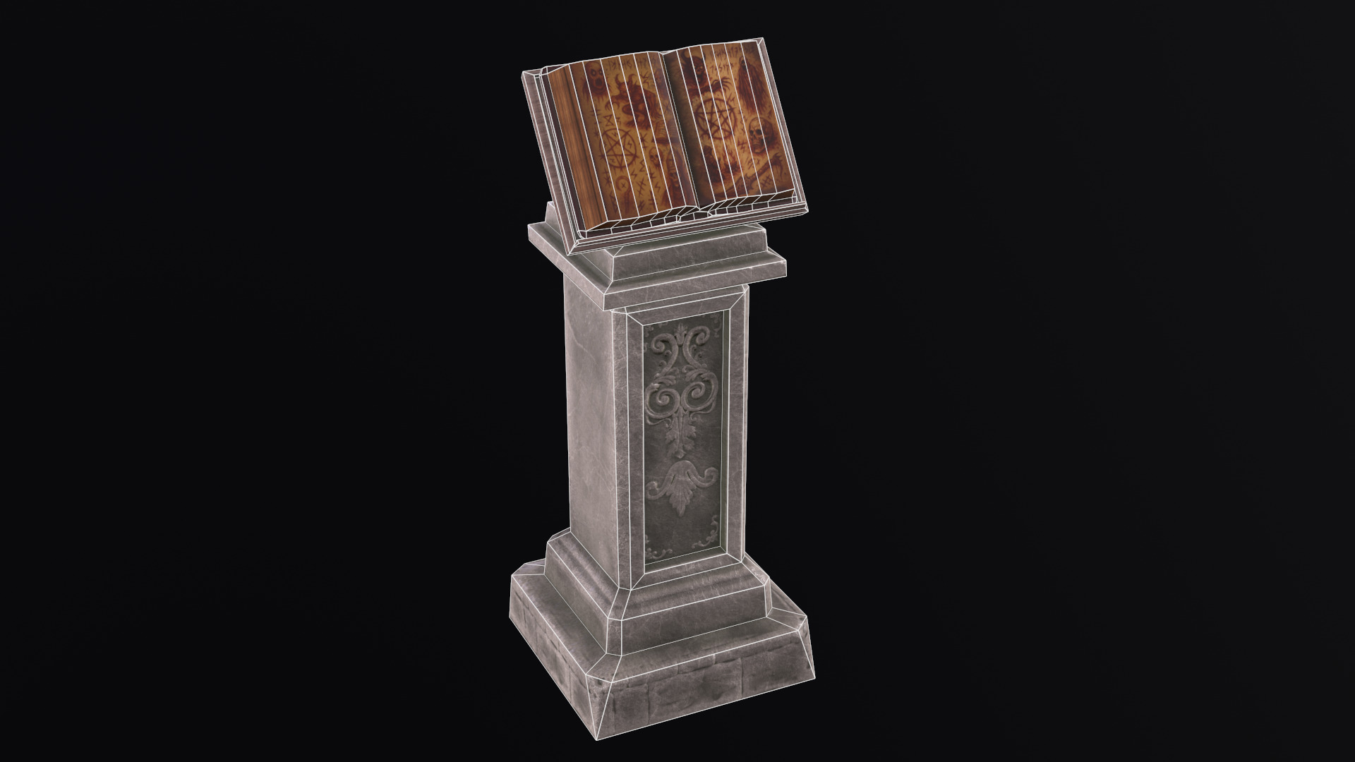 Ritual Pedestal Low-poly 3D model_12