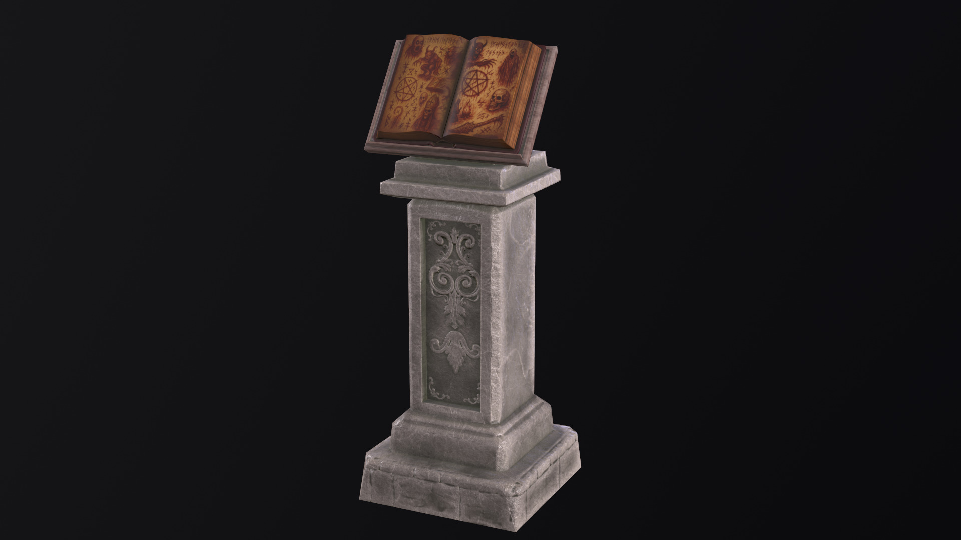 Ritual Pedestal Low-poly 3D model_1